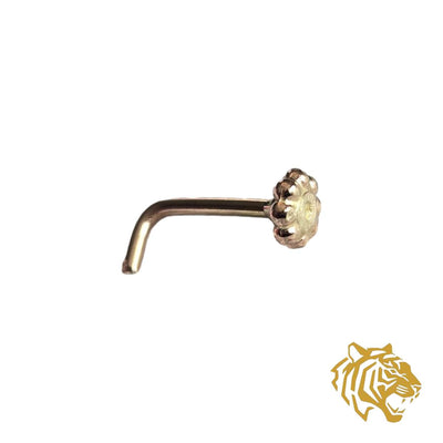 Granulated Flower Nose Ring in 14K Solid Gold