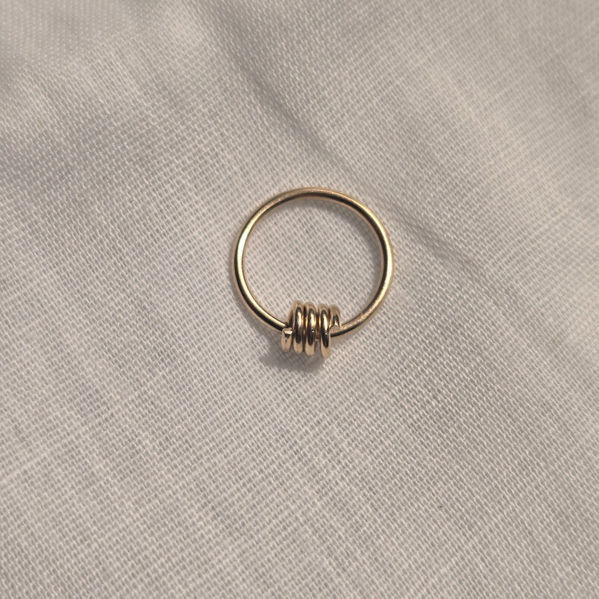 Seamless Ring with Dainty Wire Accent in 14K Solid Gold